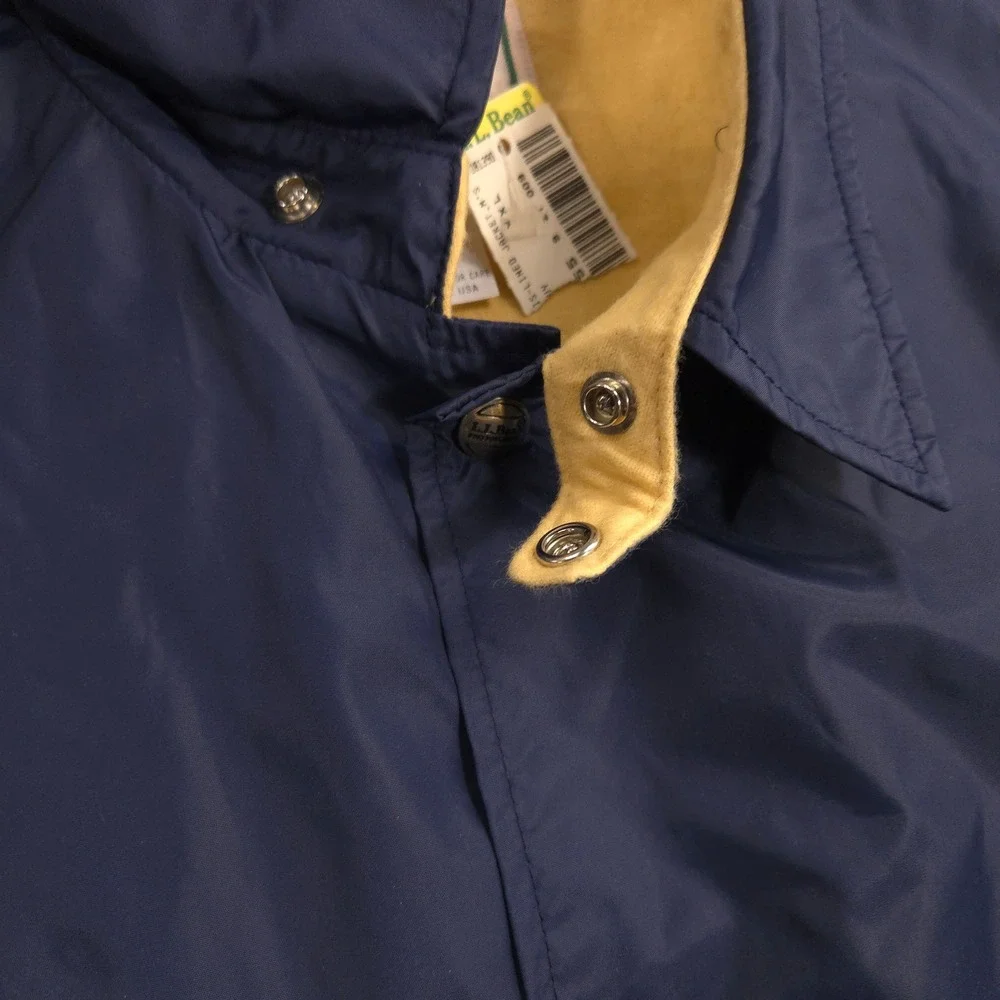 Vintage LL Bean Coaches Jacket Mens XXL Navy Blue Chamois Lined Made‎ In USA NEW
